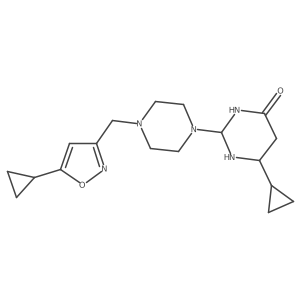 6-Cyclopropyl-2-[4-[(5-cyclopropyl-1,2-oxazol-3-yl)methyl]piperazin-1-yl]-1,3-diazinan-4-one Structure