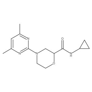 N-cyclopropyl-4-(4,6-dimethylpyrimidin-2-yl)morpholine-2-carboxamide结构式