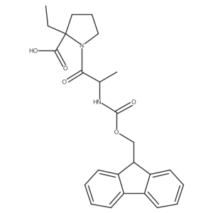 2-ethyl-1-[(2R)-2-({[(9H-fluoren-9-yl)methoxy]carbonyl}amino)propanoyl]pyrrolidine-2-carboxylic acid Structure