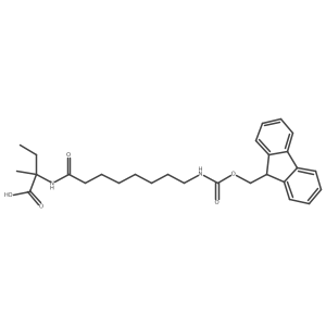 2-[8-({[(9H-fluoren-9-yl)methoxy]carbonyl}amino)octanamido]-2-methylbutanoic acid Structure