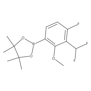 2-[3-(Difluoromethyl)-4-fluoro-2-methoxyphenyl]-4,4,5,5-tetramethyl-1,3,2-dioxaborolane结构式