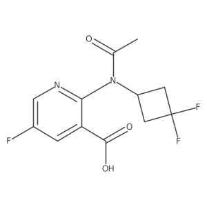 2-[N-(3,3-difluorocyclobutyl)acetamido]-5-fluoropyridine-3-carboxylic acid结构式