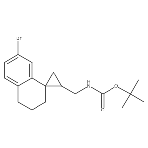 tert-butyl N-({7'-bromo-3',4'-dihydro-2'H-spiro[cyclopropane-1,1'-naphthalen]-3-yl}methyl)carbamate Structure