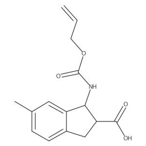 rac-(1R,2R)-6-methyl-1-{[(prop-2-en-1-yloxy)carbonyl]amino}-2,3-dihydro-1H-indene-2-carboxylic acid结构式
