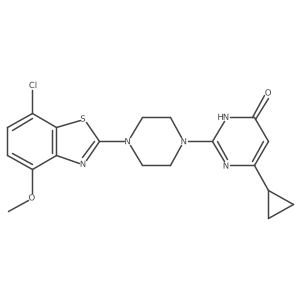 2-[4-(7-Chloro-4-methoxy-1,3-benzothiazol-2-yl)piperazin-1-yl]-6-cyclopropyl-3,4-dihydropyrimidin-4-one结构式