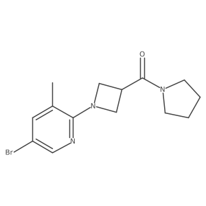 5-Bromo-3-methyl-2-[3-(pyrrolidine-1-carbonyl)azetidin-1-yl]pyridine结构式