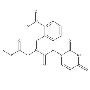 Methyl 2-(2-(5-methyl-2,4-dioxo-3,4-dihydropyrimidin-1(2H)-yl)-N-(2-nitrobenzyl)acetamido)acetate Structure