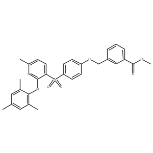 Methyl 3-((4-(2-(mesitylamino)-6-methylpyridin-3-ylsulfonyl)phenoxy)methyl)benzoate结构式
