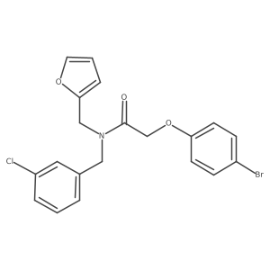 2-(4-bromophenoxy)-N-(3-chlorobenzyl)-N-(furan-2-ylmethyl)acetamide结构式