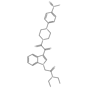N,N-diethyl-2-(3-{2-[4-(4-nitrophenyl)piperazin-1-yl]-2-oxoacetyl}-1H-indol-1-yl)acetamide结构式