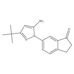 6-(5-Amino-3-t-butylpyrazol-1-yl)indan-1-one Structure