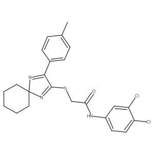N-(3,4-Dichlorophenyl)-2-{[3-(4-methylphenyl)-1,4-diazaspiro[4.5]deca-1,3-dien-2-YL]sulfanyl}acetamide结构式
