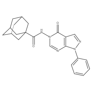 N-{4-oxo-1-phenyl-1H,4H,5H-pyrazolo[3,4-d]pyrimidin-5-yl}adamantane-1-carboxamide结构式