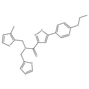 5-(4-ethoxyphenyl)-N-(furan-2-ylmethyl)-N-[(3-methylthiophen-2-yl)methyl]-1,2-oxazole-3-carboxamide结构式