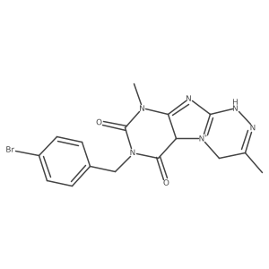 7-[(4-bromophenyl)methyl]-3,9-dimethyl-4,5a-dihydro-1H-purino[8,7-c][1,2,4]triazin-5-ium-6,8-dione Structure
