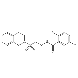 5-chloro-N-(2-((3,4-dihydroisoquinolin-2(1H)-yl)sulfonyl)ethyl)-2-methoxybenzamide结构式