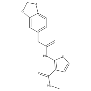 2-(2-(benzo[d][1,3]dioxol-5-yl)acetamido)-N-methylthiophene-3-carboxamide Structure