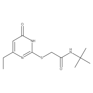 N-(tert-butyl)-2-((4-ethyl-6-oxo-1,6-dihydropyrimidin-2-yl)thio)acetamide结构式