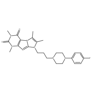 8-(3-(4-(4-fluorophenyl)piperazin-1-yl)propyl)-1,3,6,7-tetramethyl-1H-imidazo[2,1-f]purine-2,4(3H,8H)-dione结构式
