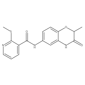 N-(2-methyl-3-oxo-4H-1,4-benzoxazin-6-yl)-2-methylsulfanylpyridine-3-carboxamide结构式