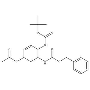 (1R,4S,5S)-5-(((benzyloxy)carbonyl)amino)-4-((tert-butoxycarbonyl)amino)cyclohex-2-en-1-yl acetate结构式