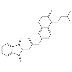 2-(1,3-dioxoisoindolin-2-yl)-N-(1-isopentyl-2-oxo-1,2,3,4-tetrahydroquinolin-6-yl)acetamide Structure