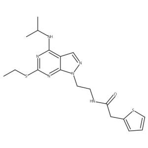 N-(2-(6-(ethylthio)-4-(isopropylamino)-1H-pyrazolo[3,4-d]pyrimidin-1-yl)ethyl)-2-(thiophen-2-yl)acetamide Structure