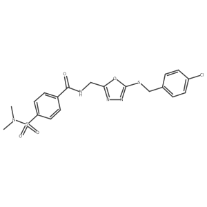 N-((5-((4-chlorobenzyl)thio)-1,3,4-oxadiazol-2-yl)methyl)-4-(N,N-dimethylsulfamoyl)benzamide结构式