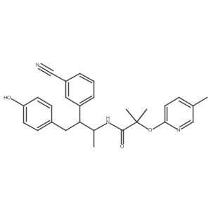 N-[(2S,3S)-3-(3-cyanophenyl)-4-(4-hydroxyphenyl)butan-2-yl]-2-methyl-2-(5-methylpyridin-2-yl)oxypropanamide结构式