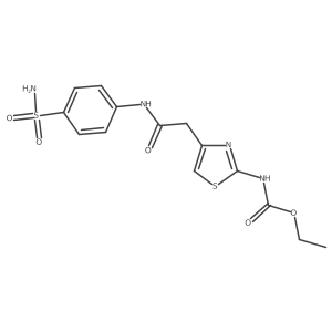 Ethyl (4-(2-oxo-2-((4-sulfamoylphenyl)amino)ethyl)thiazol-2-yl)carbamate Structure