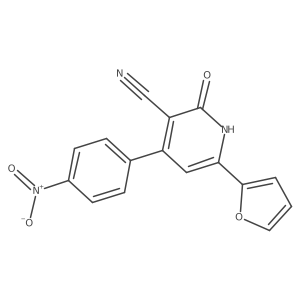 6-Furan-2-yl-4-(4-nitro-phenyl)-2-oxo-1,2-dihydro-pyridine-3-carbonitrile结构式