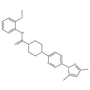 4-(6-(3,5-dimethyl-1H-pyrazol-1-yl)pyridazin-3-yl)-N-(2-methoxyphenyl)piperazine-1-carboxamide结构式