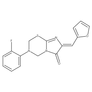 3-(2-Fluorophenyl)-7-(2-furanylmethylene)-3,4-dihydro-2H-imidazo[2,1-b]-1,3,5-thiadiazin-6(7H)-one结构式