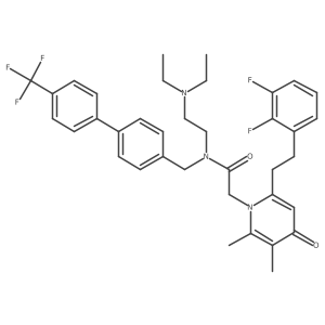 N-[2-(diethylamino)ethyl]-2-[6-[2-(2,3-difluorophenyl)ethyl]-2,3-dimethyl-4-oxopyridin-1-yl]-N-[[4-[4-(trifluoromethyl)phenyl]phenyl]methyl]acetamide Structure