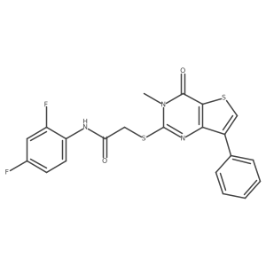N-(2,4-difluorophenyl)-2-({3-methyl-4-oxo-7-phenyl-3H,4H-thieno[3,2-d]pyrimidin-2-yl}sulfanyl)acetamide Structure