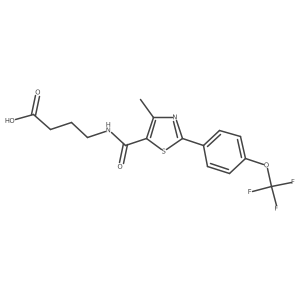 4-[({4-Methyl-2-[4-(trifluoromethoxy)phenyl]-1,3-thiazol-5-yl}carbonyl)amino]butanoic acid结构式