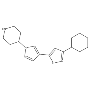 3-cyclohexyl-5-(1-(piperidin-4-yl)-1H-pyrazol-4-yl)isoxazole结构式