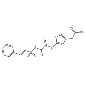 N-[4-(carbamoylmethyl)-1,3-thiazol-2-yl]-2-(2-phenylethenesulfonamido)propanamide Structure