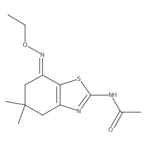N-(7-(azamethoxyethylene)-5,5-dimethyl-4,5,6-trihydrobenzothiazol-2-yl)ethanamide结构式
