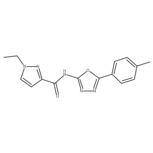 1-ethyl-N-(5-(p-tolyl)-1,3,4-oxadiazol-2-yl)-1H-pyrazole-3-carboxamide Structure