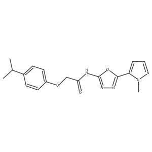 2-(4-isopropylphenoxy)-N-(5-(1-methyl-1H-pyrazol-5-yl)-1,3,4-oxadiazol-2-yl)acetamide Structure