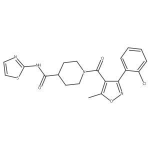 1-(3-(2-chlorophenyl)-5-methylisoxazole-4-carbonyl)-N-(thiazol-2-yl)piperidine-4-carboxamide Structure