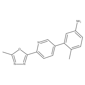 4-Methyl-3-(6-(5-methyl-1,3,4-oxadiazol-2-yl)pyridin-3-yl)aniline结构式