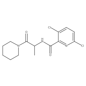 3,6-dichloro-N-[1-oxo-1-(piperidin-1-yl)propan-2-yl]pyridine-2-carboxamide结构式