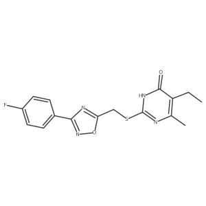 5-Ethyl-2-({[3-(4-fluorophenyl)-1,2,4-oxadiazol-5-yl]methyl}sulfanyl)-6-methyl-4-pyrimidinol Structure
