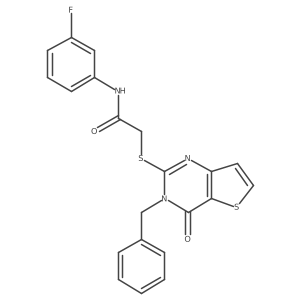 2-({3-benzyl-4-oxo-3H,4H-thieno[3,2-d]pyrimidin-2-yl}sulfanyl)-N-(3-fluorophenyl)acetamide Structure