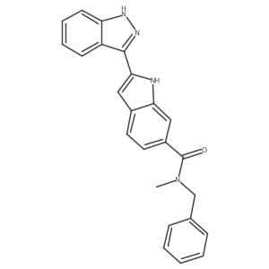 N-benzyl-2-(1H-indazol-3-yl)-N-methyl-1H-indole-6-carboxamide结构式