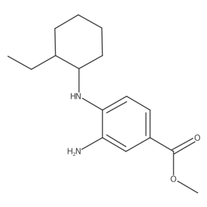 3-Amino-4-(2-ethyl-cyclohexylamino)-benzoic acid methyl ester结构式