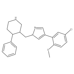 (3R,4S)-3-((4-(5-chloro-2-methoxyphenyl)-1H-pyrazol-1-yl)methyl)-4-phenylpiperidine Structure