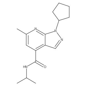 1-cyclopentyl-6-methyl-N-(propan-2-yl)-1H-pyrazolo[3,4-b]pyridine-4-carboxamide结构式